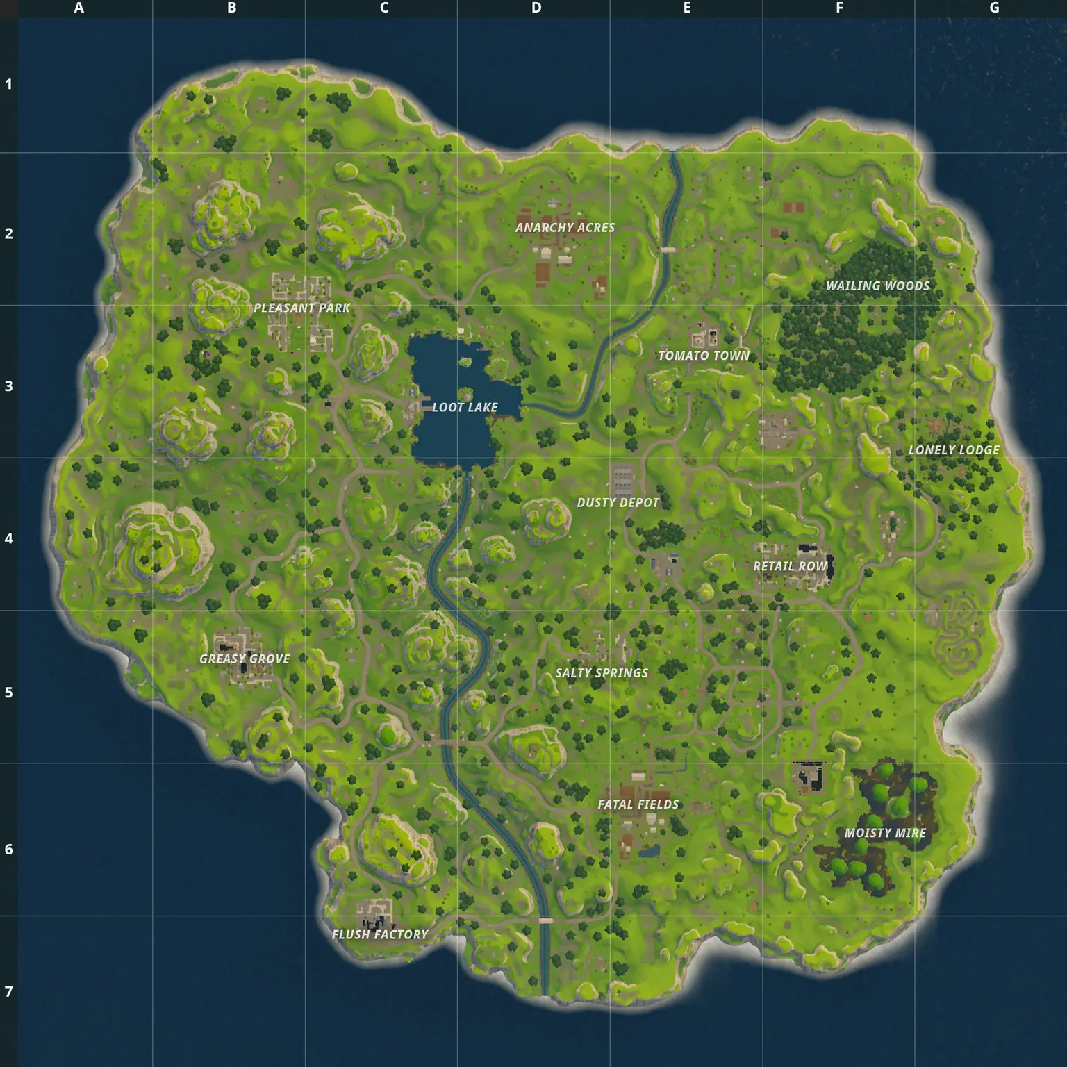 Chapter 1 Season 1 Fortnite map